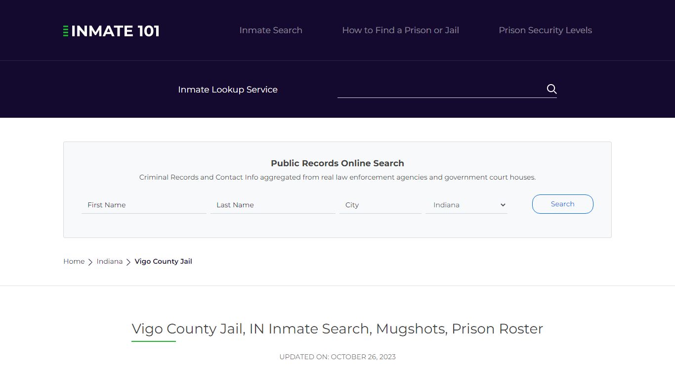 Vigo County Jail, IN Inmate Search, Mugshots, Prison Roster