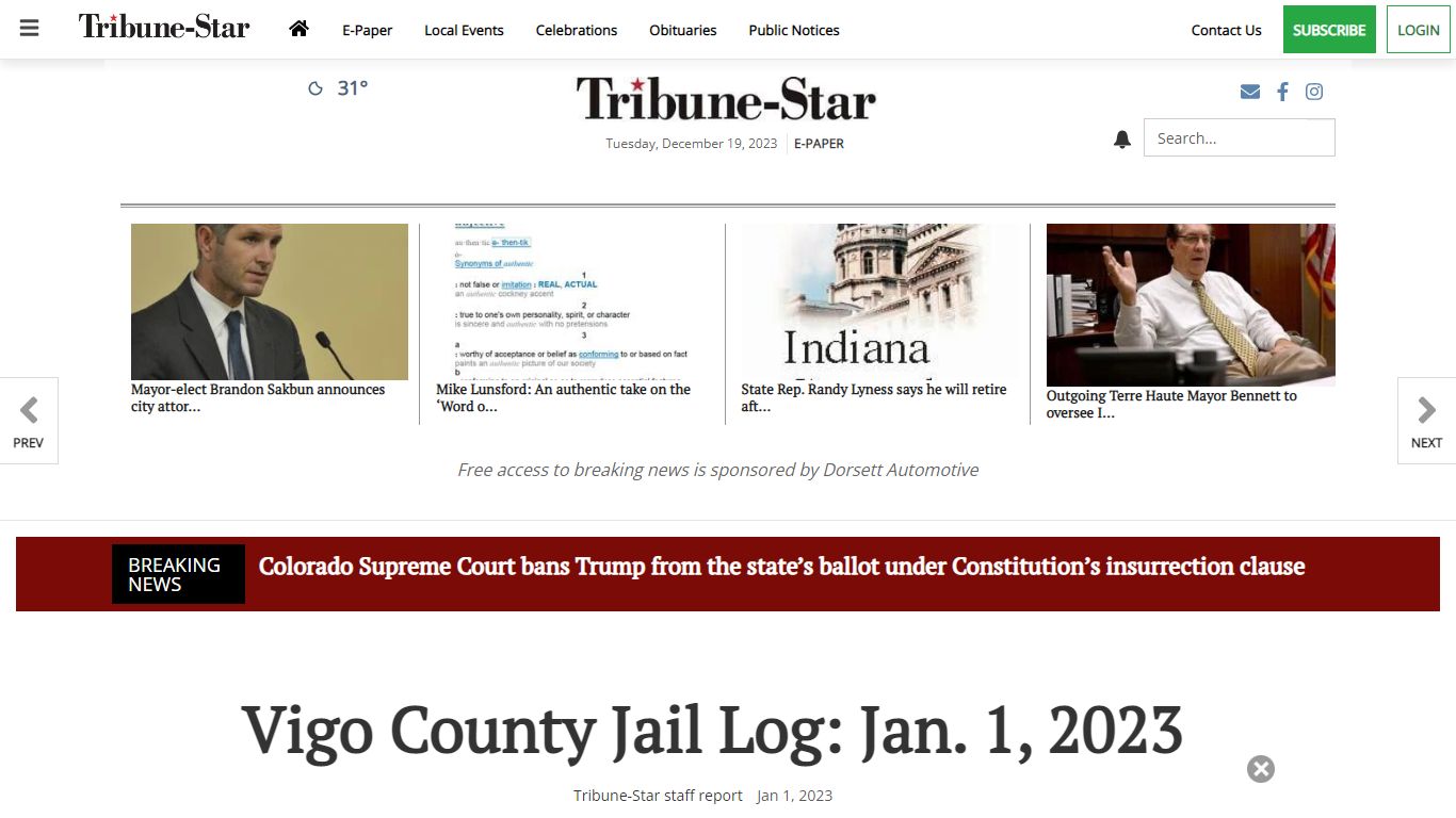 Vigo County Jail Log: Jan. 1, 2023 | Arrest Reports | tribstar.com